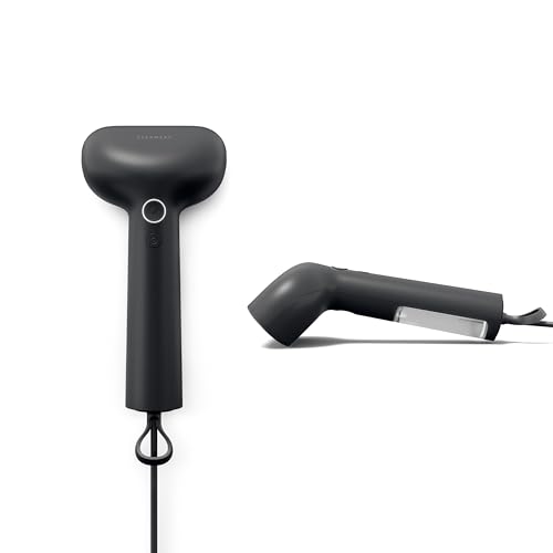 Steamery Handheld Clothes Steamer Cirrus Core, 1350W, Steam Output 0.74 oz/min, Heat up in 15 Seconds, Dry Steam Technology, Hanging Loop, Visible Water Tank, Portable, Scandinavian Design, Black