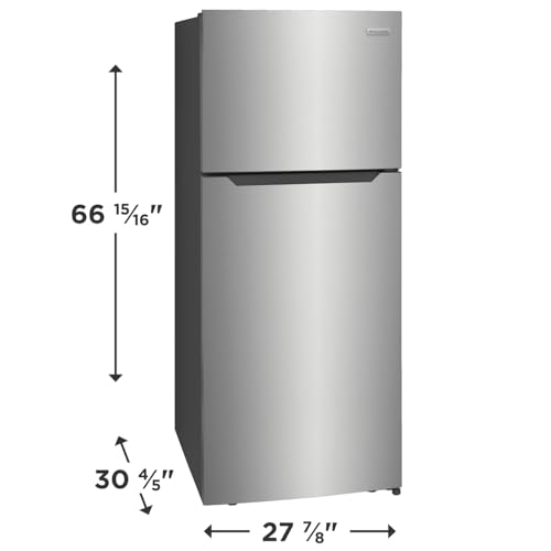 Frigidaire FFHT1822UV 18 cu. ft. Refrigerator with Spacious Interior Storage, Humidity Controlled Crispers to keep produce fresh for longer, Bright LED Lighting, Energy Star Certified, in Silver