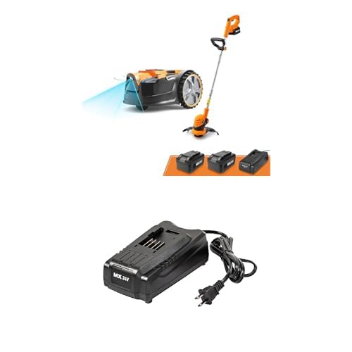 LawnMaster OcuMow™ Robot Lawn Mower with Cordless 24V MAX 10” Grass Trimmer Combo Kit + LawnMaster MX24V Battery Charger – 24LFC14-ETL