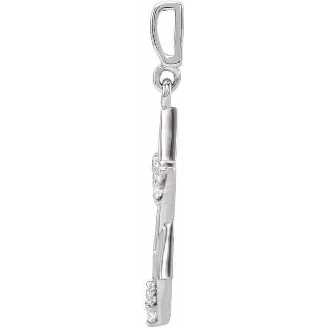 Jewels By Lux 14K White Gold Round I1, H+ Polished 1/10 Ctw Natural Diamond Star Of David Pendant