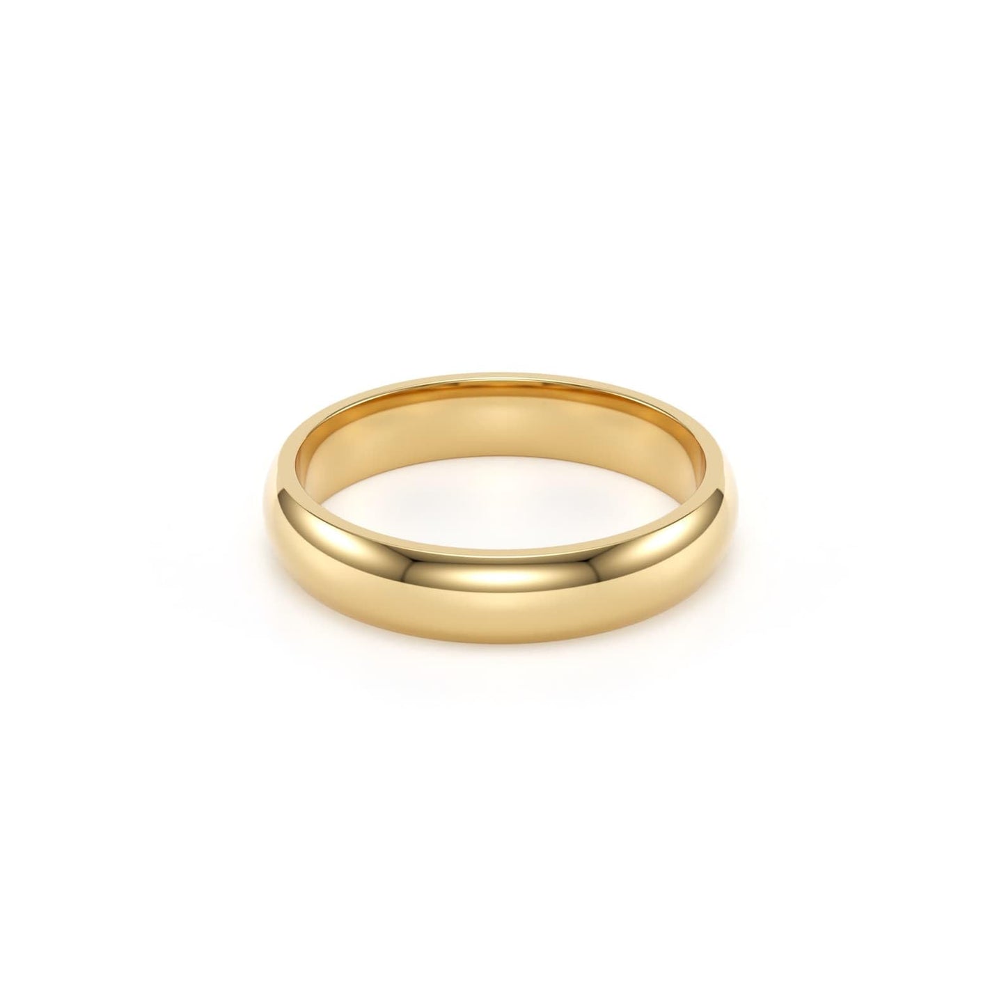 SHOP WGS 5mm 14K Solid Gold Wedding Band for Men & Women - Italian Real 14K Gold Plain Rings for Men - Solid Gold Wedding Bands Size 6