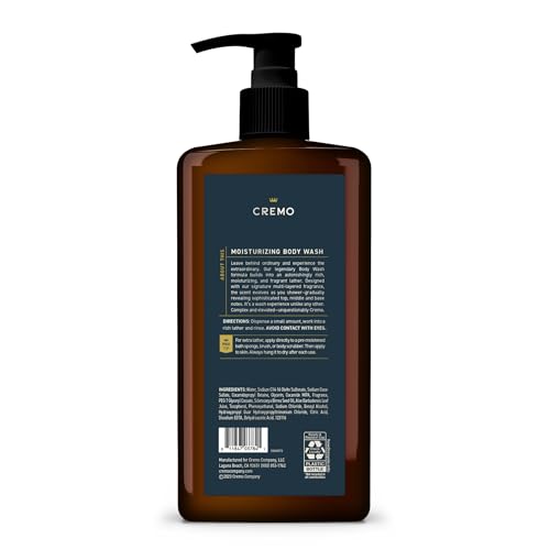 Cremo Rich-Lathering Palo Santo Body Wash for Men, Notes of Bright Cardamom, Dry Papyrus and Aromatic Palo Santo, 32 Fl Oz