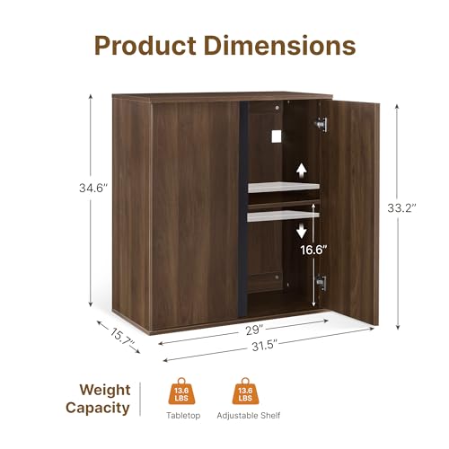 KISLOT 63" Sideboard Buffet Cabinet with Storage Modular Accent Display Kitchen Storage Cabinet Wood Coffee Bar Console for Living Room, Hallway, Kitchen, Dining Room,Walnut