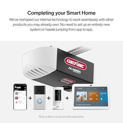 Genie Chain Glide Connect Essentials Smart Garage Door Opener - Reliable Chain Drive Opener With LED Lighting- Compatible with Alexa, SmartThings, Brilliant Smart Home