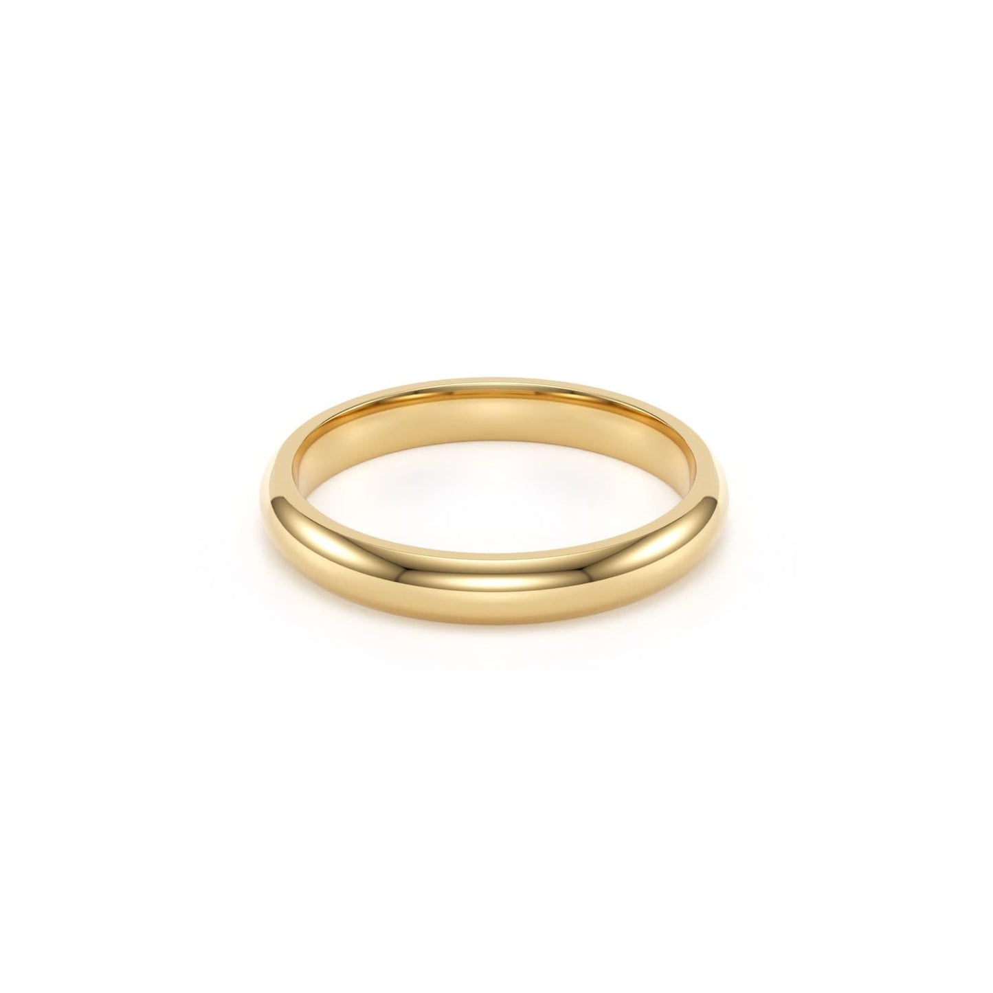 SHOP WGS 4mm 14K Solid Gold Wedding Band for Men & Women - Italian Real 14K Gold Plain Rings for Men - Solid Gold Wedding Bands Size 8
