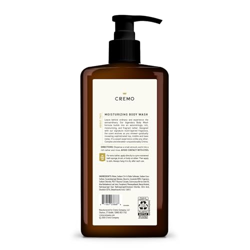 Cremo Rich-Lathering Spice & Black Vanilla Body Wash for Men, Notes of Spices, Dark Woods and Black Vanilla, 32 Fl Oz