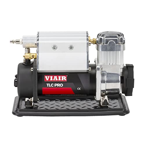 VIAIR TLC PRO Heavy-Duty Air Compressor - 150 PSI Portable Tire Inflator with 1/4 Gallon Air Tank - Includes Presta Valve Chuck & Shop-Style Inflation Gun - For Tubeless Bike Tire Setup