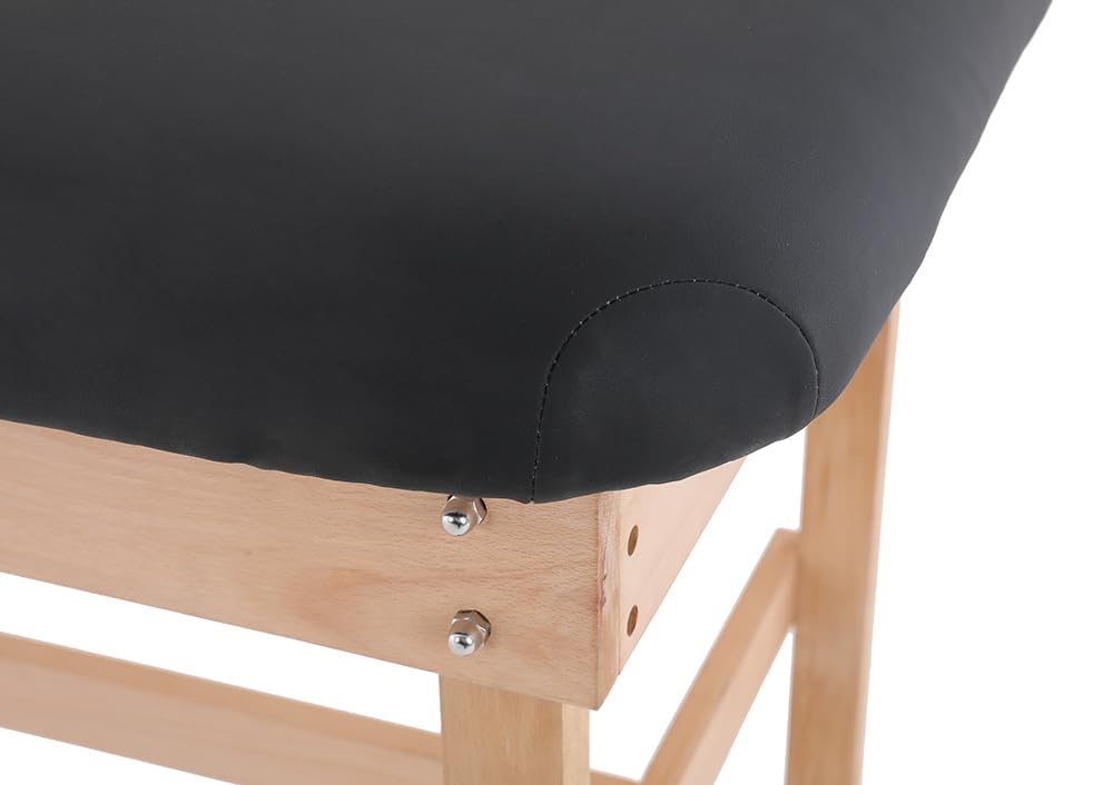 Carenovo 72" Medical Examination Table, Wooden Frame with Navy Cushion, Treatment Bench for Massage and Physical Therapy (Black)