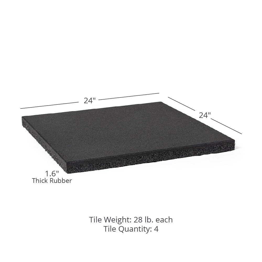 Titan Fitness Half Deadlift Platform, 8FT x 4FT Bolt-Together Steel Frame with 4 Pack Rubber Tiles, Olympic Strength Training Dedicated Lifting Space, Protects Floor, Weights, Bar, Includes Band Pegs