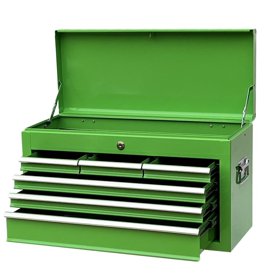 Workington Portable Metal Tool Chest with 6 Drawers, 24" 6-Drawer Tool Chest Cabinet with Ball Bearing Drawer Slides, Steel Tool Storage Box Organizer 4005 Green