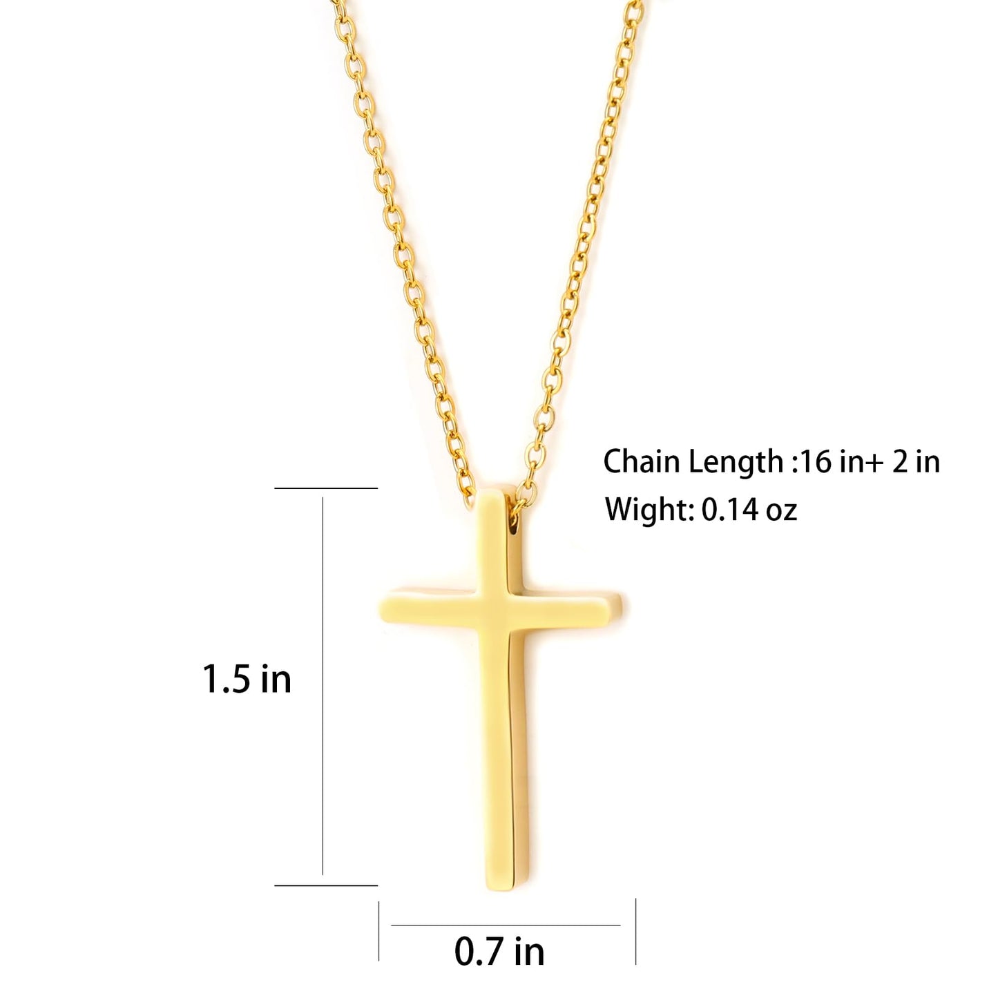 MAIKERDER 14K Gold Plated Cross Necklaces for Women Minimalist Gold Cross Chain Pendant Necklace for Women Non Tarnish 16 Inches