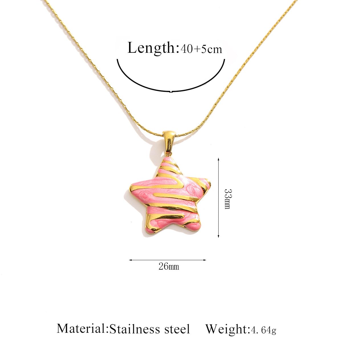 HWJQ Boho Starfish Choker Necklace Enamel Starfish Star Pendant Necklace Stainless Steel Sea Star Necklaces for Women Beachy Jewelry