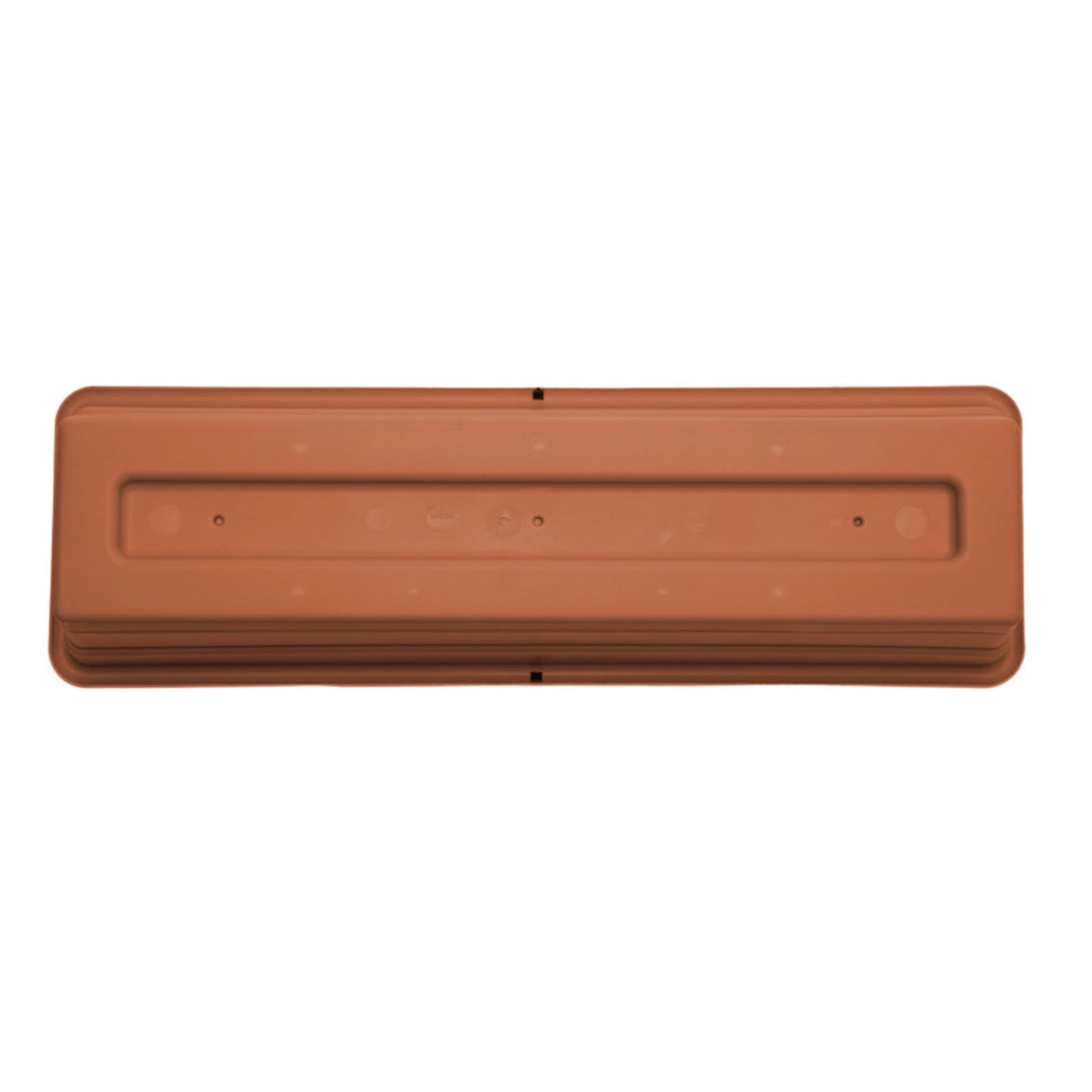 Bloem Dura Cotta 18" Plastic Window Box Planter with Saucer Tray: Indoor/Outdoor, for Windowsill, Ledge, & Tabletop, Terra Cotta