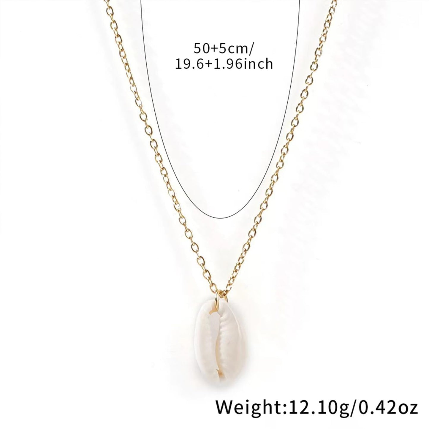 Shell Starfish Necklace for Women Gold Tone Layered Beach Jewelry Pearl Seashell Charm Adjustable Coastal Necklace for Summer Vacation Outfits Gifts
