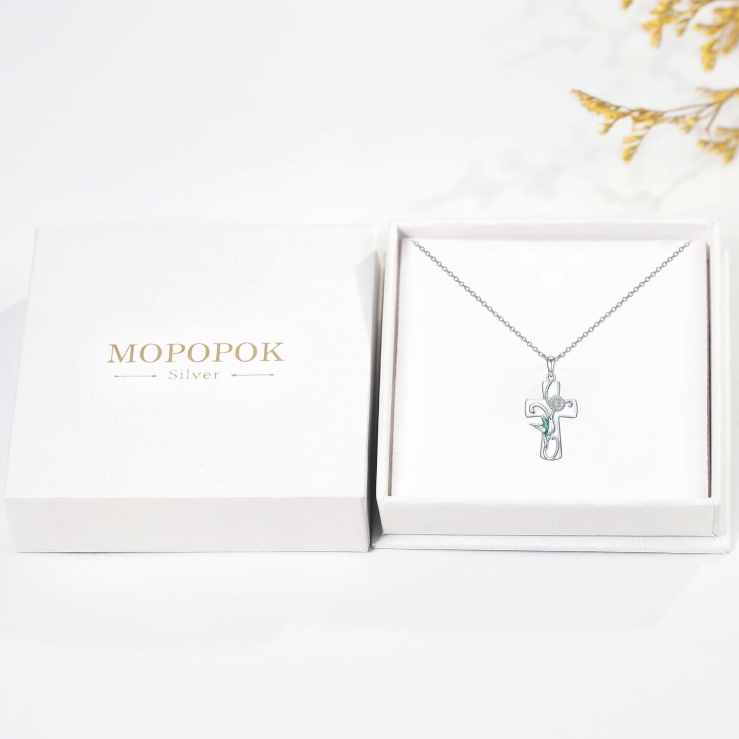 Cross Necklace for Women S925 Sterling Silver Cross Hummingbird Pendant Necklace Protection Jewelry Gifts for Mom Wife Birthday Graduation Anniversary