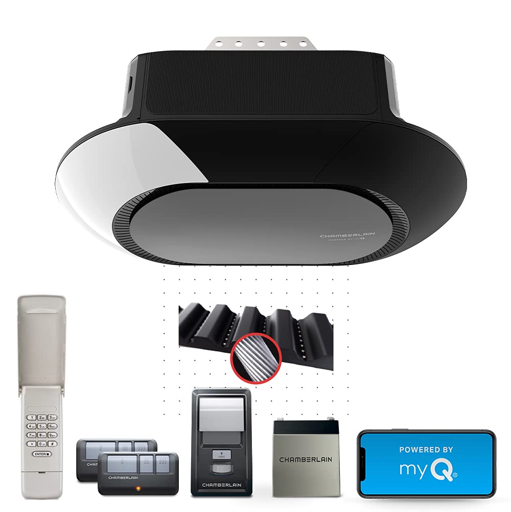 Chamberlain B4613T MYQ Smart Garage Door Opener, Ultra Quiet Belt Drive, Battery Backup, 3/4-HP Motor - Quantity 1