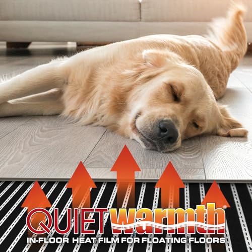 QuietWarmth Float QWARM3X10F240 Radiant Floor Heating Mat for Below Laminate, Wood, Luxury Vinyl Floating Flooring- Cuttable Mat Size 3'x10' 240 Volt (Covers 30sf)