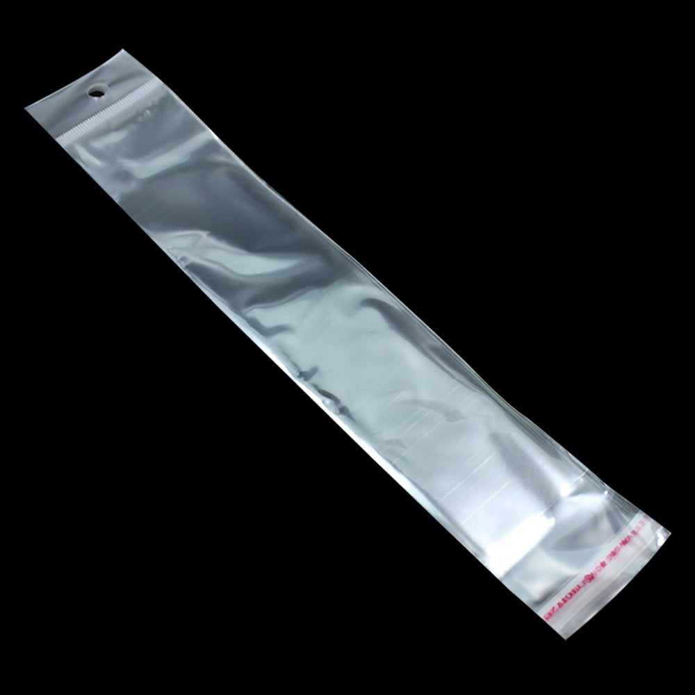 PABCK 100Pcs 1.38x8.2 inch Bracelet Jewelry Display Hanging Cards and 1.77x8.15 inch Self Adhesive Cello Cellophane Bags Jewellery Display Hang Holder Crafts Organizers Packaging