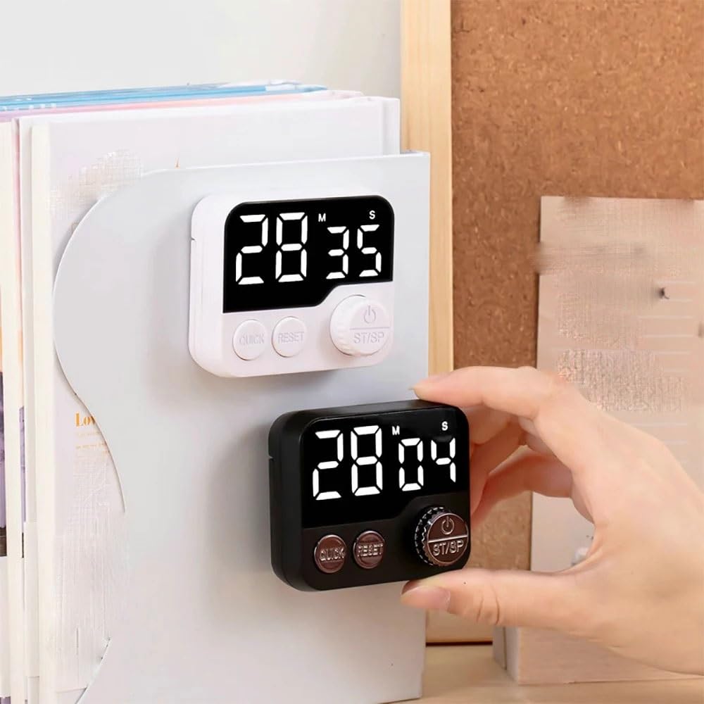 TEOYETTSF Large Screen Kitchen Timer LED Digital Kitchen Reminder Timer Count Up Countdown Sleep Alarm Clock Stopwatc(E)
