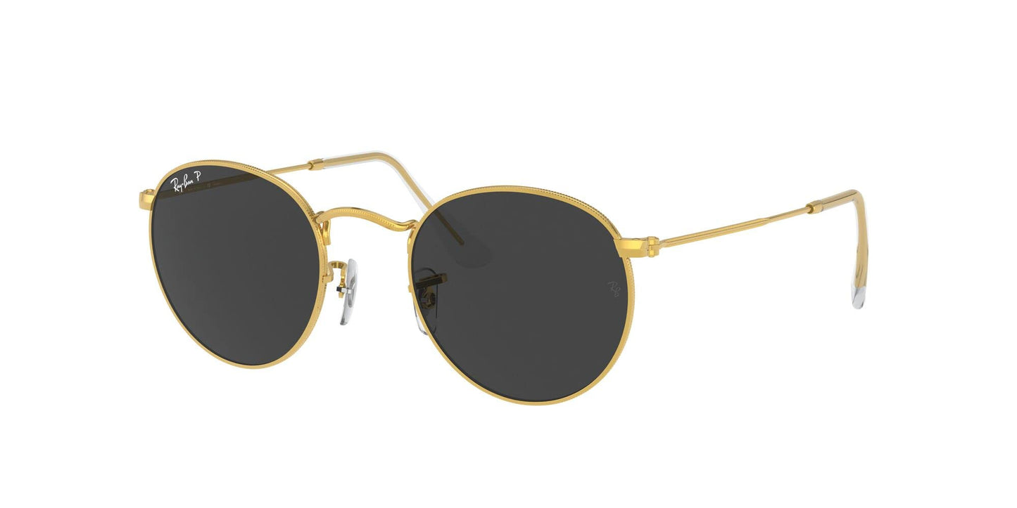 Ray-Ban Unisex RB3447 Round Metal Round Sunglasses, Gold/Black Polarized, 53 mm