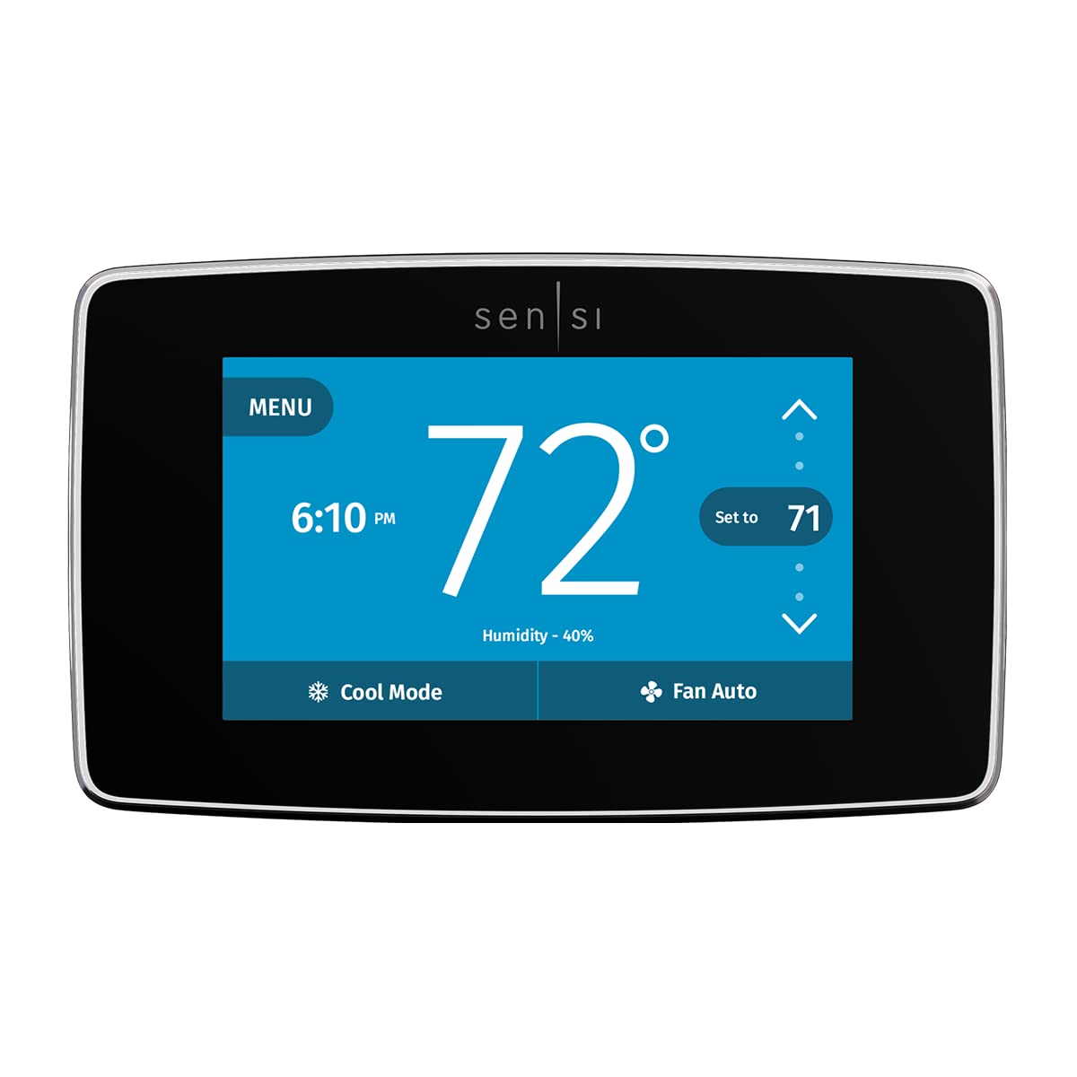 Sensi Touch Smart Thermostat by Emerson with Touchscreen Color Display, Programmable, Wi-Fi, Mobile App, Easy DIY, Data Privacy, Works Alexa, Energy Star Certified, ST75 (Black) + Wall Plate for Sensi Wi-Fi Programmable Thermostat (White)