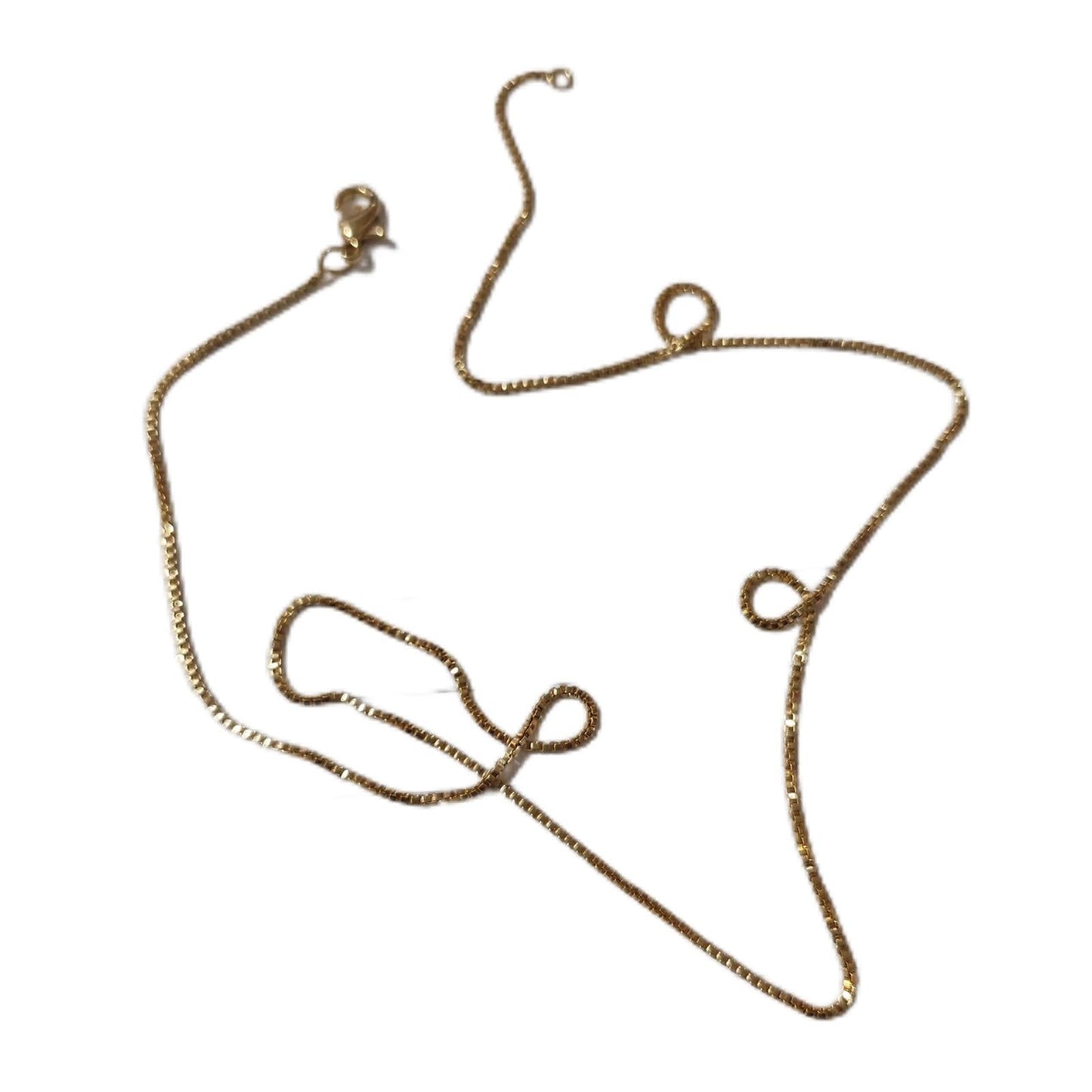 MAIKERDER 18K Gold Plated Thin Box Chain Necklace Minimalist Thin Gold Chain Small Simple Gold Chain Necklaces for Wome Non Tarnish 18 Inches