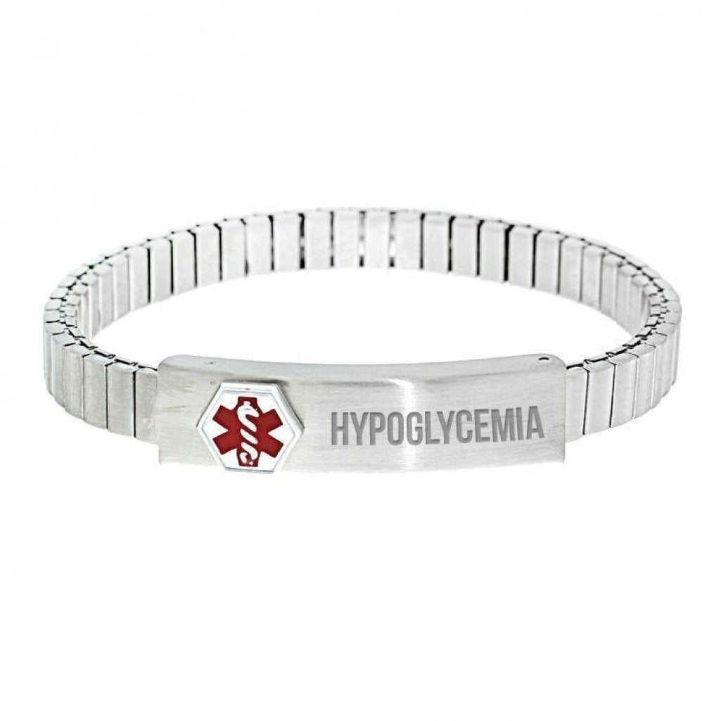 PicturesOnGold.com Stainless Steel Ladies Hypoglycemia Expansion Bracelet - Stainless Steel Expansion Bracelet