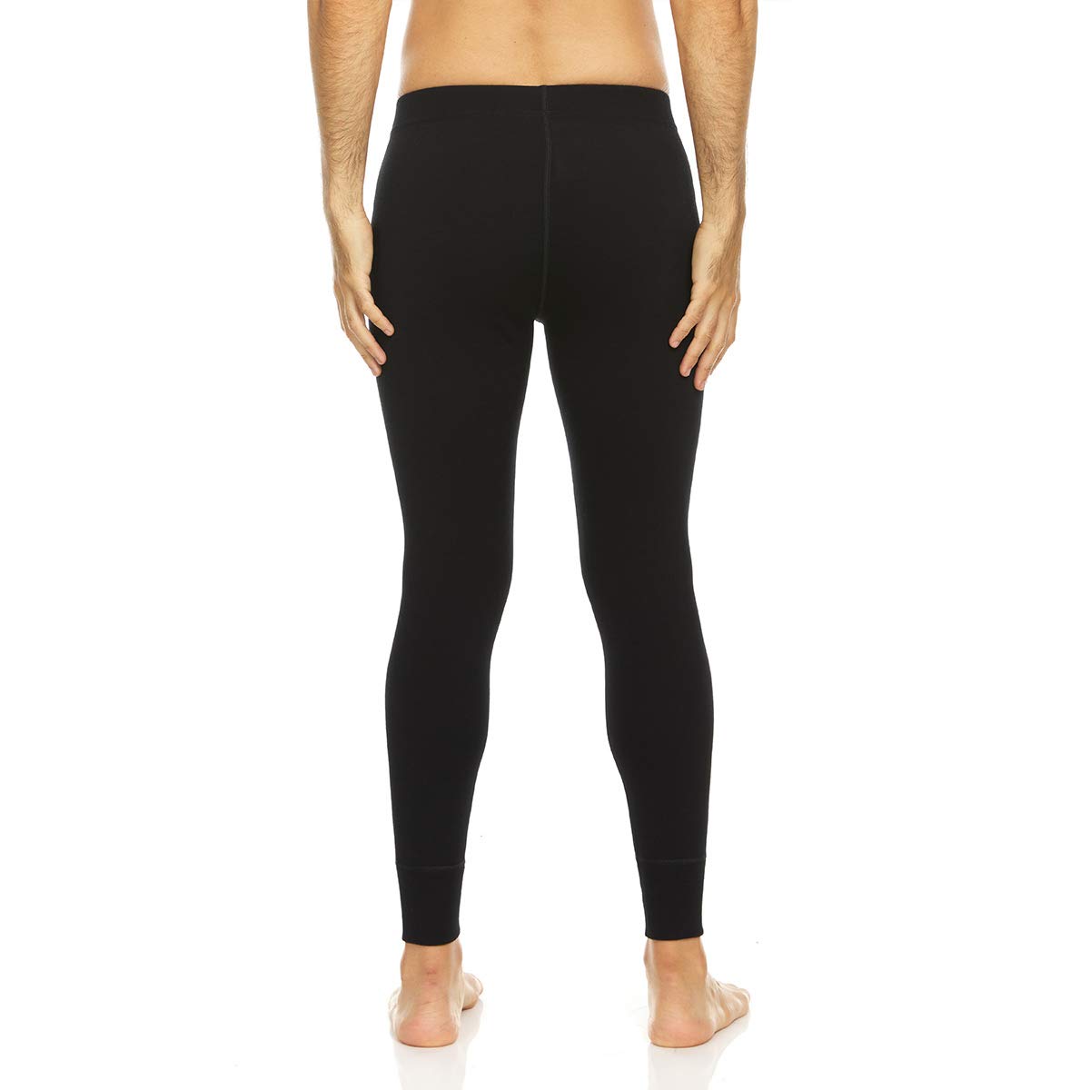 100% Merino Wool Expedition Weight Mens Bottoms - Heavy Weight Base Layer Pants - Extreme Cold Weather Gear - Black - Large