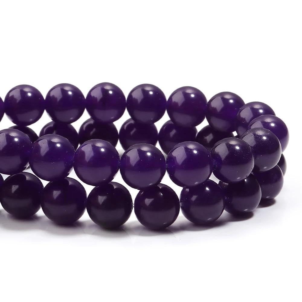 Zenkeeper 108Pcs Purple Natural Stones Chalcedony Beads Spacer Loose Beads Bulk with Holes Handcrafted for DIY Bracelets Jewelry Making Crafts Supplies