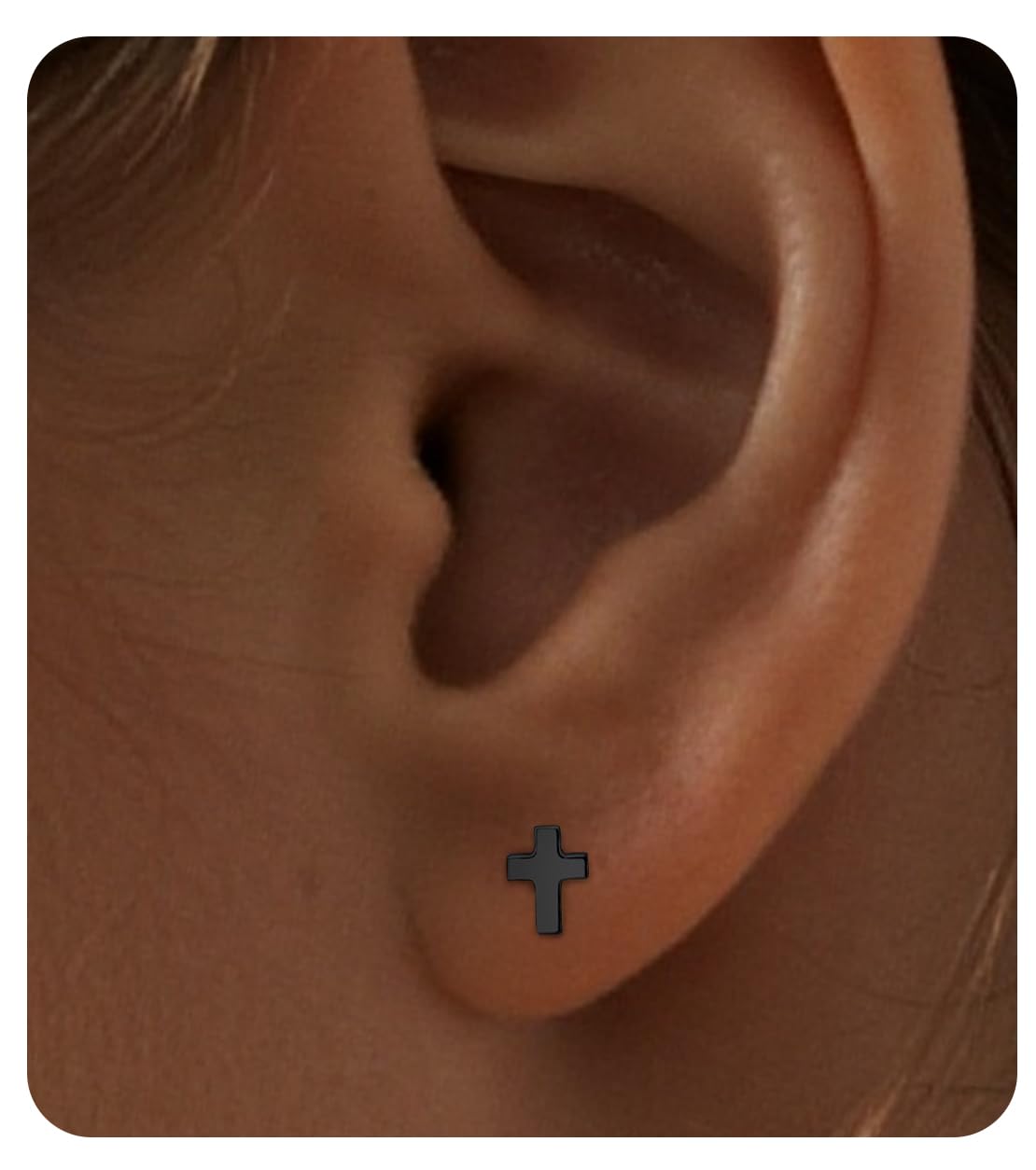 Limerencia Titanium Stud Earrings - Hypoallergenic Earrings for Women Men Sensitive Ears - Minimalist Jewelry Flatback Cross Bolt Cartilage Earrings,Gold Tone