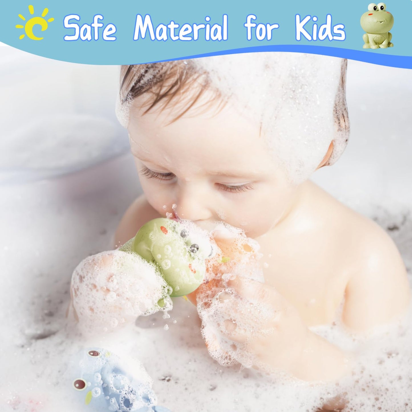 AMCHSURI Animal Bath Toys with Floating Boats for Toddlers 1-3, 15 PCS Mold Free Bathtub Toy for Infants 6-12 Months, Eco-Friendly Non Toxic Water Table Toys
