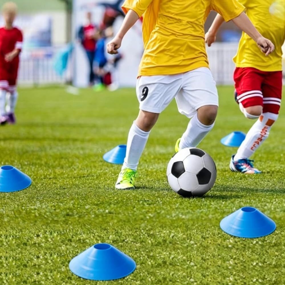 DZS Ladder Speed Football Training Equipment Set-20ft Agility Ladder,10Soccer Cones,4 Hurdles, Jump Rope, Running Parachute. Basketball Football Soccer Training Equipment for Kids Youth Adults.