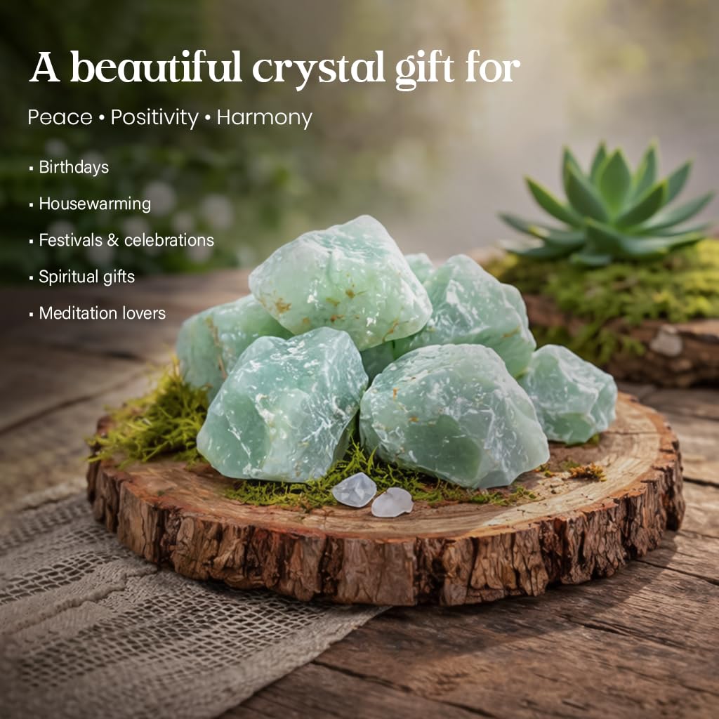 Crocon® 1LB Green Jade Rough Bulk Rocks Natural Stone Spiritual Gifts Raw Gemstone Crystals and Stones Tumbling Cabbing Polishing Gem Mining Chakra Balancing Reiki Healing Good Luck Home Office Décor