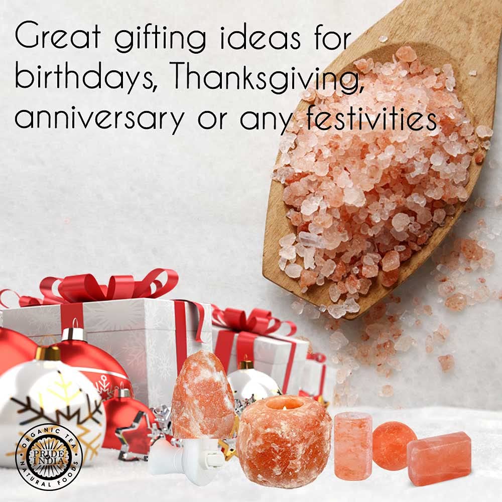 Pride of India Himalayan Pink Salt Rock Light Holder | Natural Crystal Candle Holder for Home Decor, Meditation & Relaxing Ambience | Handcrafted Votive Candle Holder for Living Room & Gifting