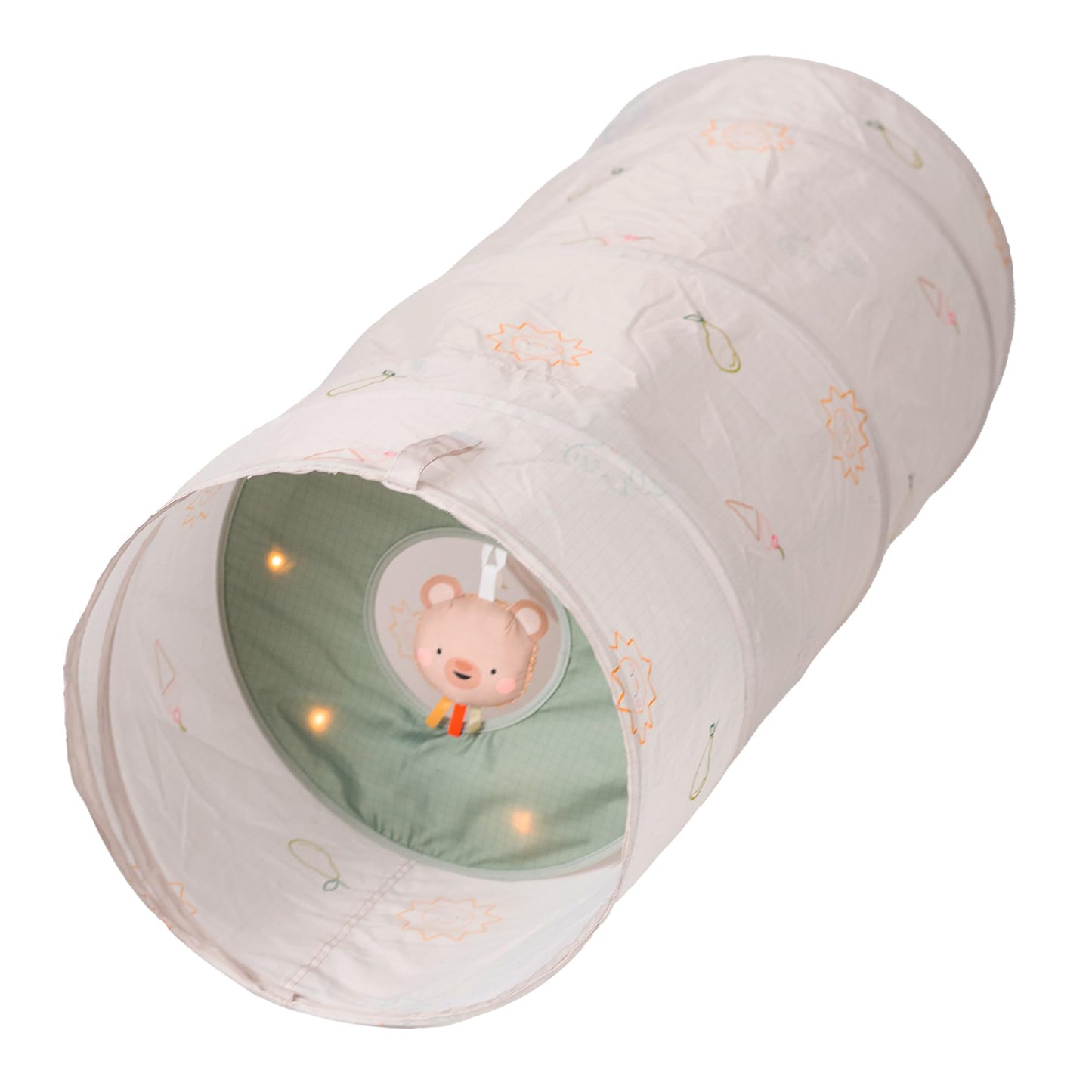 Taf Toys Play Light Tunnel Tent for Toddlers 1-3 - Baby Tunnel with Plush Bear - Engage Senses & Encourage Crawling - Twinkling Lights & Dual Light Modes - Kids Toddler Tunnels Crawl Indoor & Outdoor