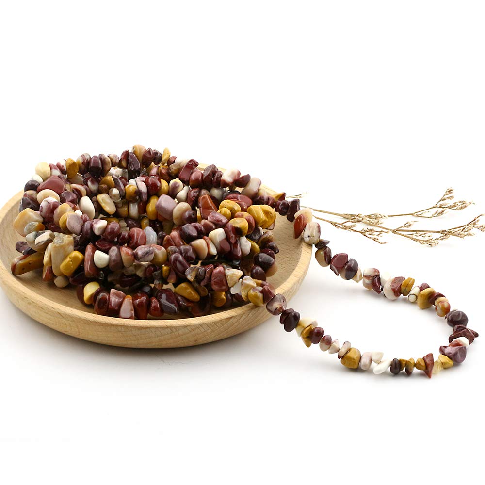 31 inches Chip Stone Loose Gemstones Beads Drilled Strand for Jewelry Making (Mookaite Jasper)