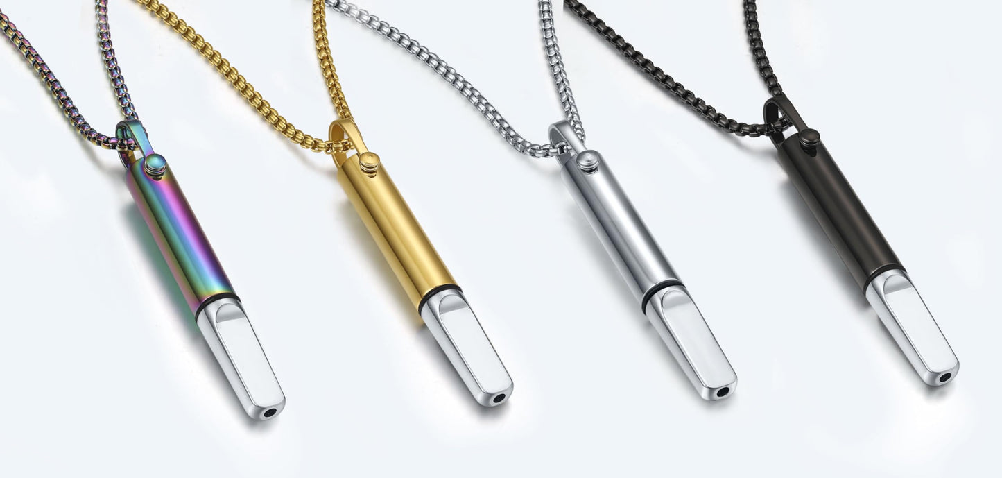 Exqele Breathing Necklace for Mindful Breathe Habit Aid and Anxiety Relief Breathlink Quit Smoking Smokeless Inhalers for Adult (Colorful)