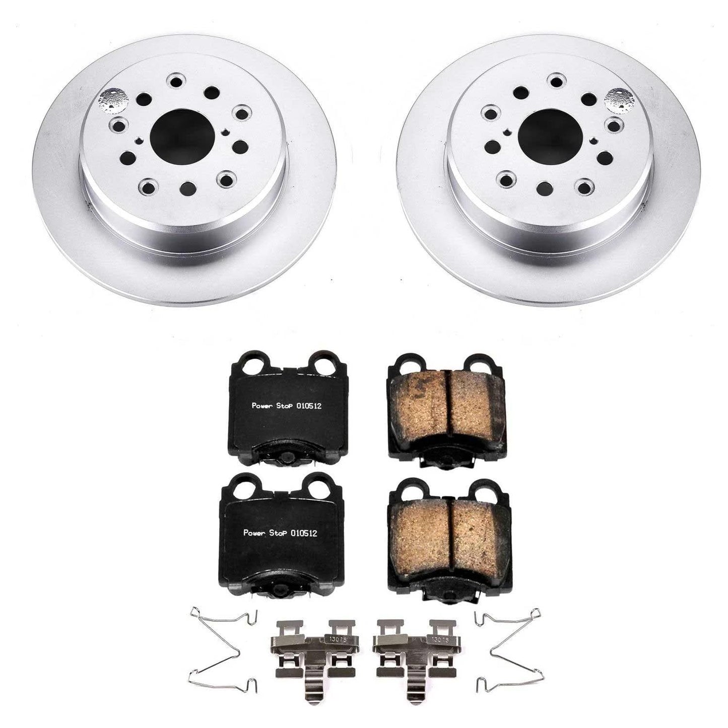 Power Stop CRK1149 Coated Brake Rotor & Ceramic Brake Pads- rear
