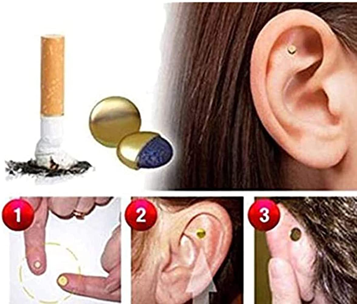 Koguxuix 2PCS Magnetic Therapy Quit Stop Smoking Smoke Magnet Magnetic Therapy Ear Auricular Loss Weight Acupressure for Women Men