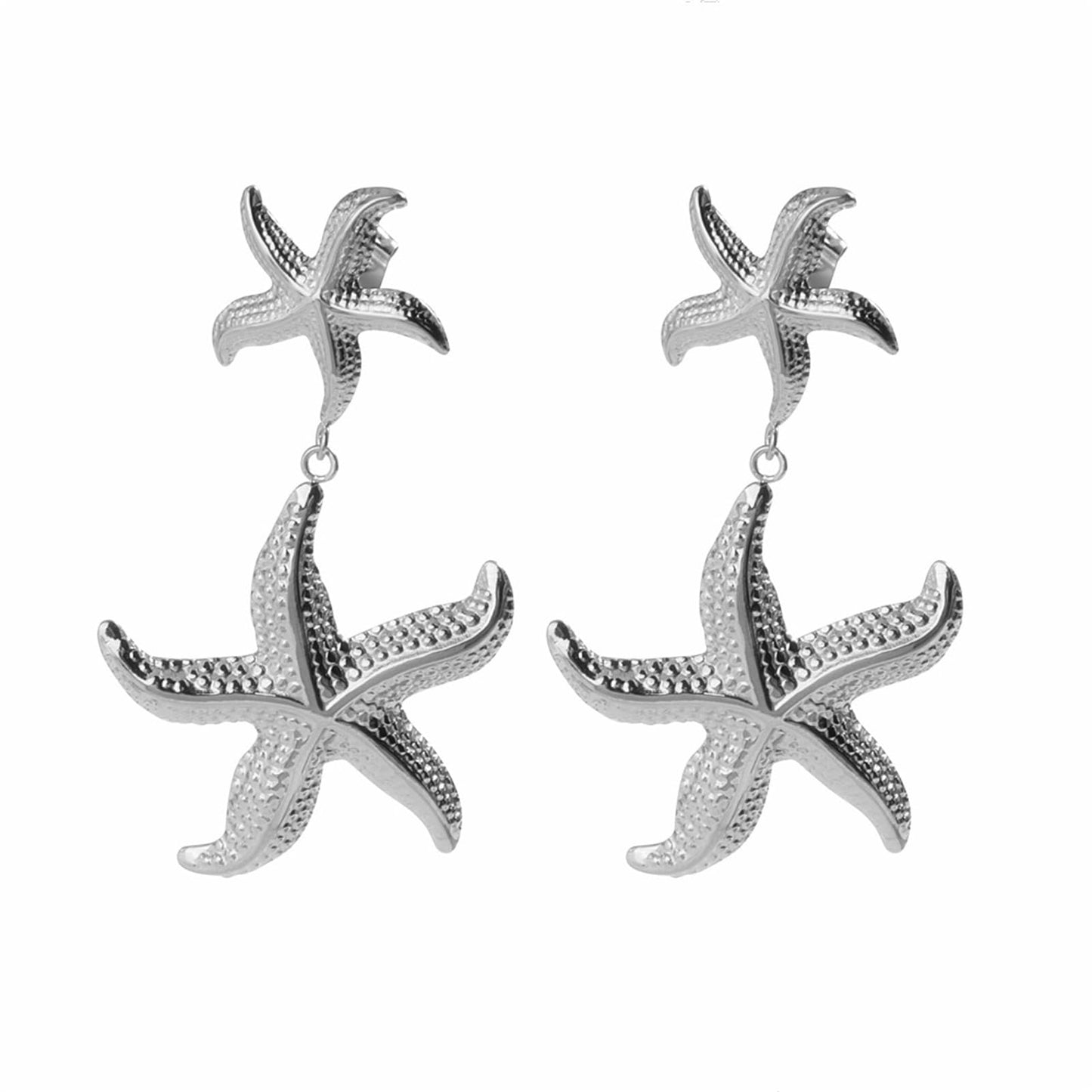 coadipress Starfish Earrings for Women Dainty Rhinestone Starfish Shell Pearl Earrings 18k Gold Plated Sea Star Dangle Earrings Statement Earrings Summer Beach Ocean Jewelry Gifts