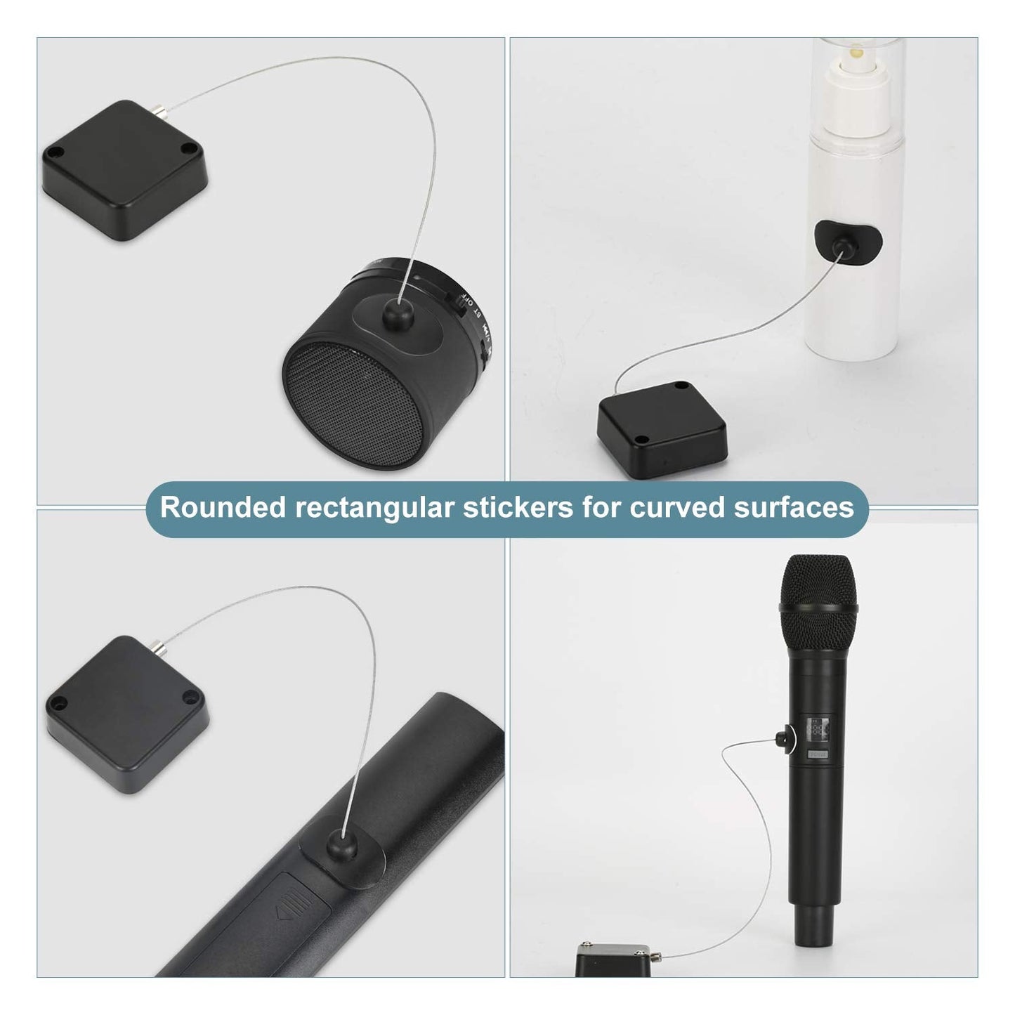 LORADAR 5Pack Retractable Security Cable Lock, Remote Control Security Lock, Remote Control Anti-Lost Rope for TV, DVD, Hardware Cable Lock ,No More Searching for The TV Remote