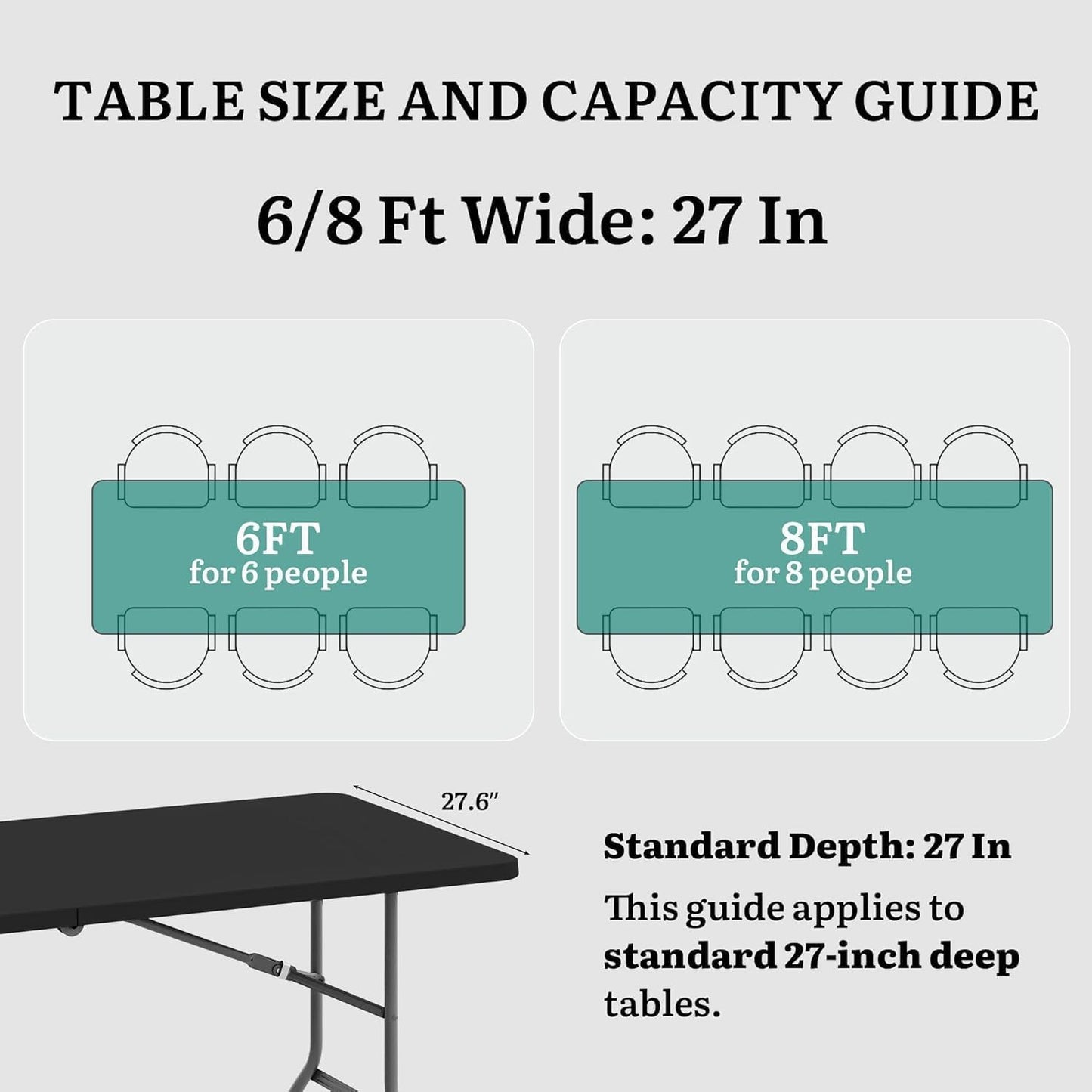 YITAHOME 6ft Folding Table w/1.38" Thick Tabletop Heavy Duty, Portable Outdoor Folding Table w/Carrying Handle for Camping Picnic Parties/Indoor Events, Black