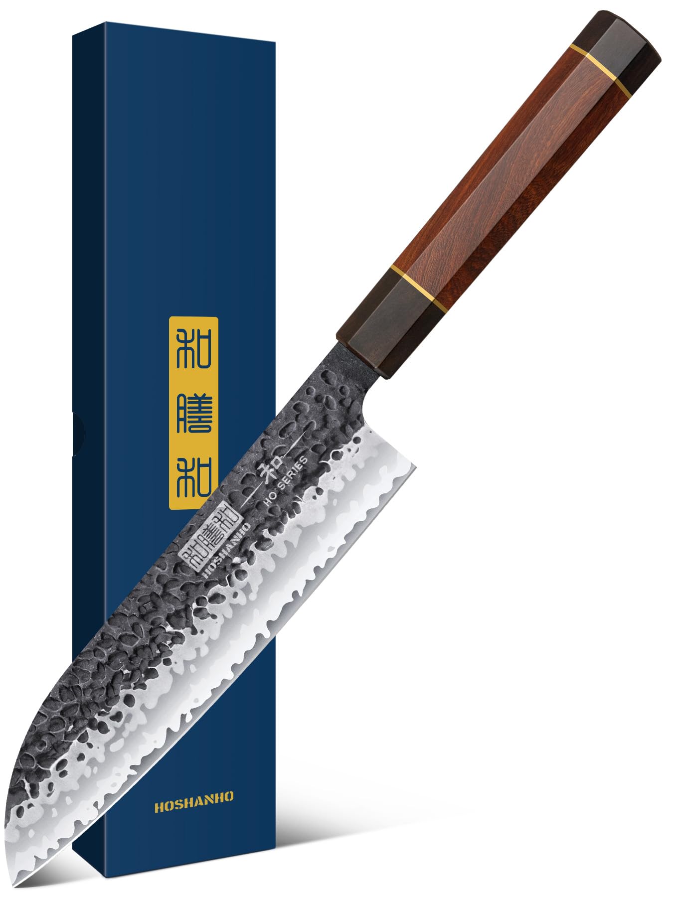 HOSHANHO Chef's Santoku Knife 7 Inch, Professional Japanese VG-10 Super Steel Chef Knife & 8 Inch Japanese Gyuto Chef Knife, 7 Layers High Carbon Steel VG-10 Kitchen Knife & 6 Inch Deba Knife
