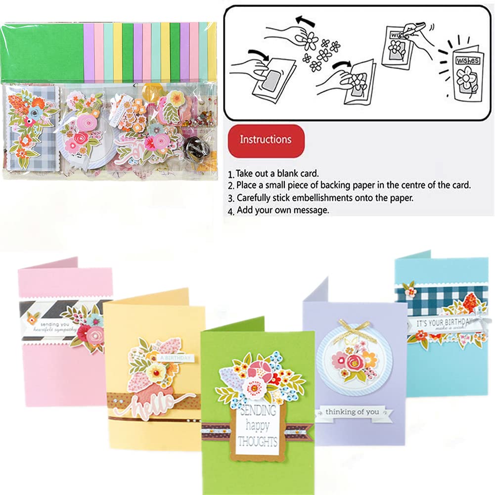 Gigicloud Diy Greeting Card Kits, Paper Greeting Card Set Handmade Diy Making Material Set For Birthday Invitation, Thanksgiving Christmas Holiday Baby Shower 15 Cards + 15 Envelopes