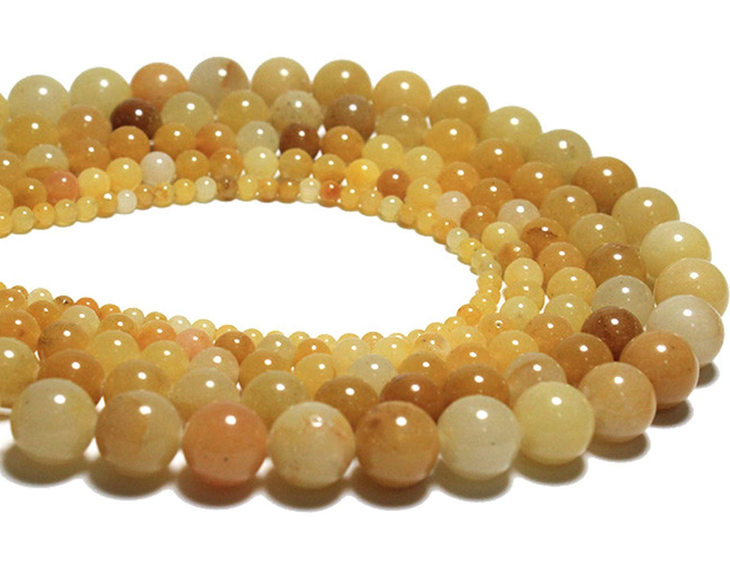 Natural Stone Beads 100pcs 8mm Yellow Aventurine Round Genuine Real Stone Beading Loose Gemstone Hole Size 1mm DIY Smooth Beads for Bracelet Necklace Earrings Jewelry Making (Yellow Aventurine, 8mm)