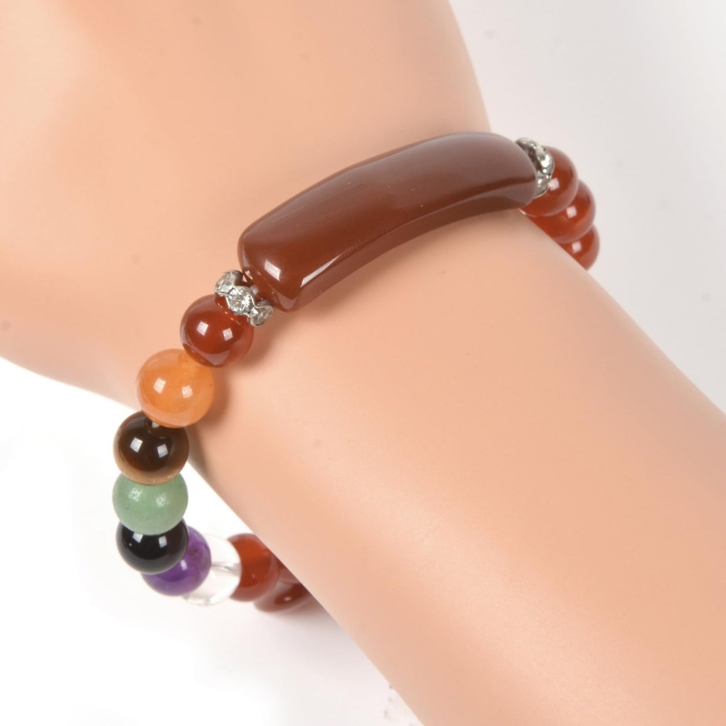 Justinstones Red Agate Natural Healing Stone Bracelet 8mm Beads Chakra Crystal Energy Heart Charm Bracelet Love Friendship Anxiety Crystal Healing Stone Chakra Bracelet