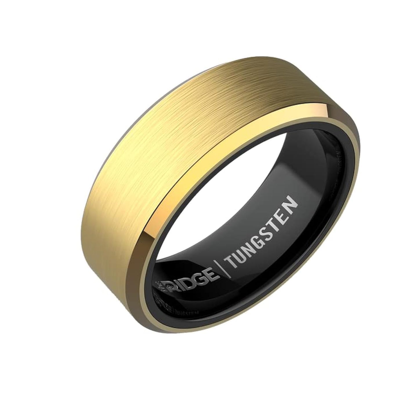 The Ridge 24K Gold Plated Beveled Ring Comfort Fit Wedding Band - 9
