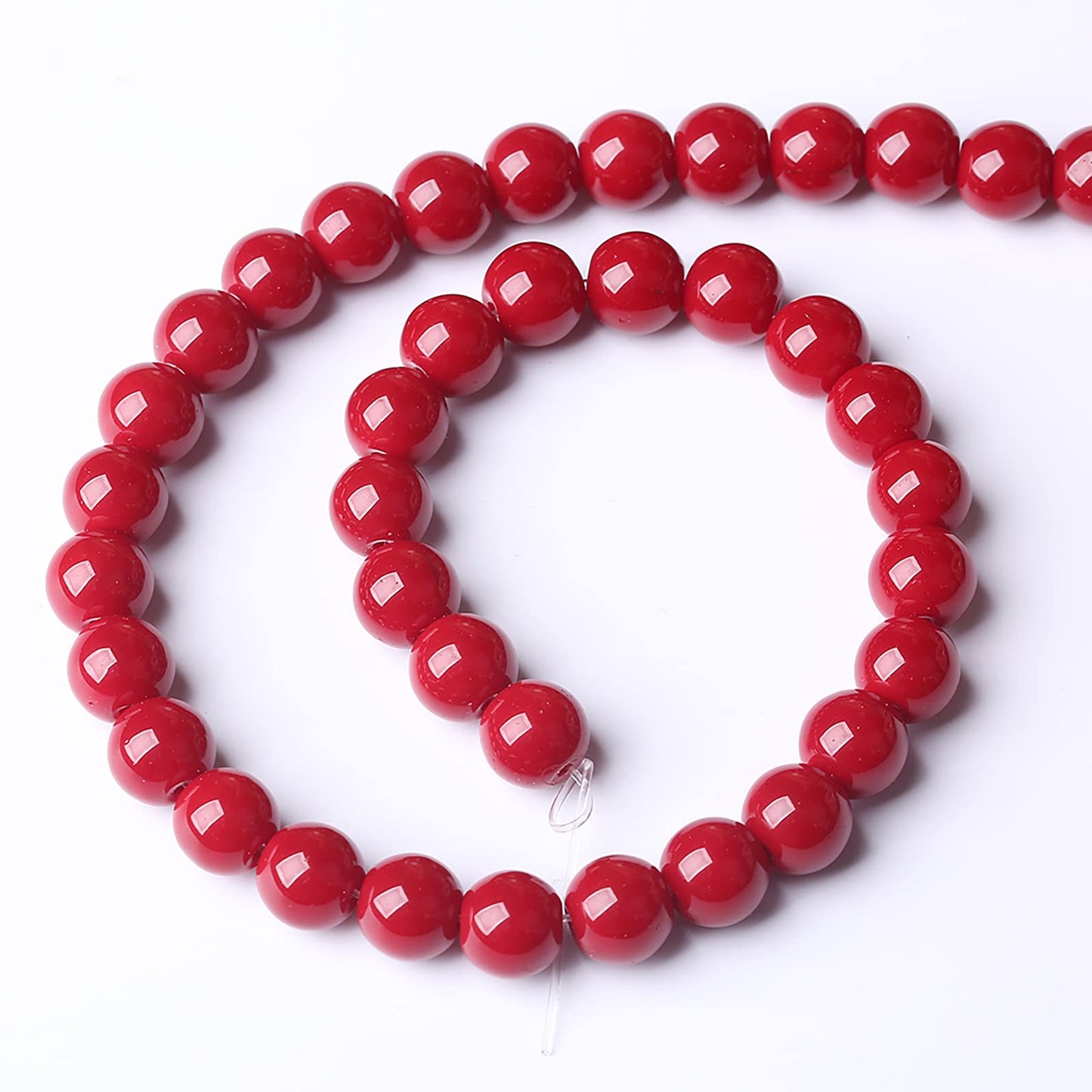 10mm 36pcs Pomegranate Red Glass Gemstone Beads Natural Round Loose Crystal Energy Stone Healing Power for Jewelry Making 1 Strand 15" (10mm, Pomegranate Red Glass)
