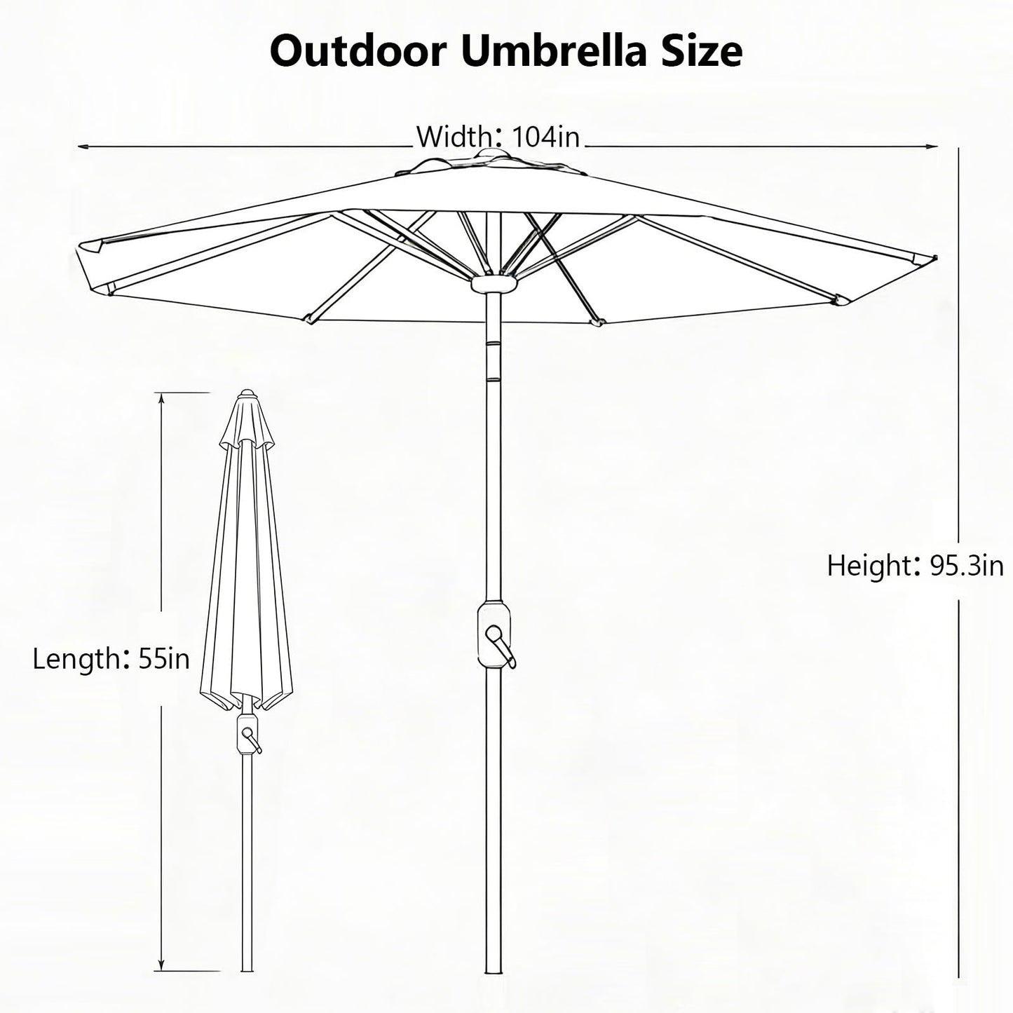 MAKE CHANGES 9FT Patio Umbrella 2 Pack, Set of 2 Outdoor Table Market Umbrella with Push Button Tilt & Crank, 8 Sturdy Ribs Waterproof UV Protection Fade-Resistant for Garden, Deck, Backyard, Pool