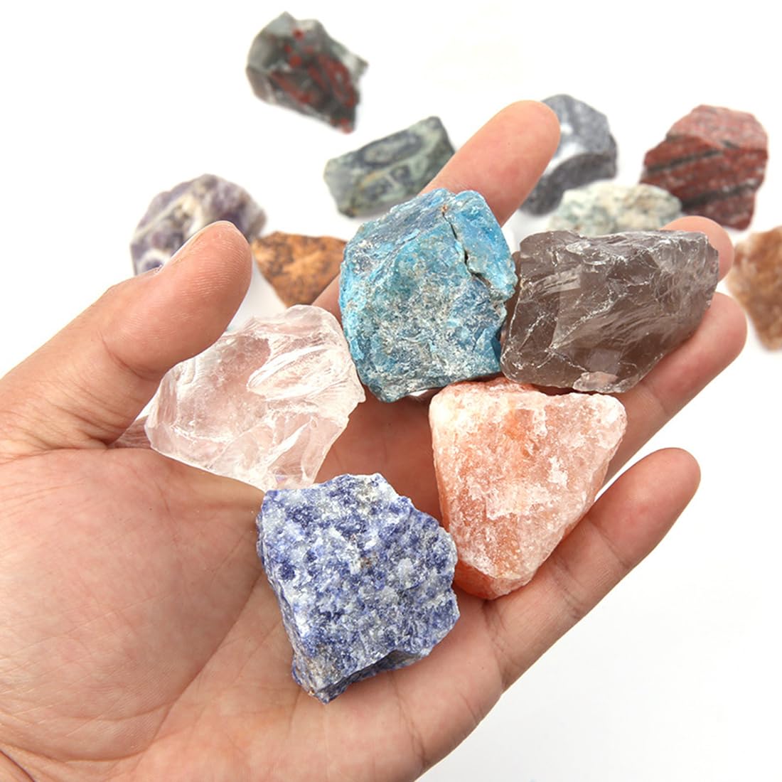 Erliway 1.25-2" Rhodochrosite Raw Crystals, Natural Rough Rhodochrosite Stone, Healing Raw Stones for Fountain Rock, Home Decor Meditation Energy Balancing Wire Wrapping Wicca & Reiki